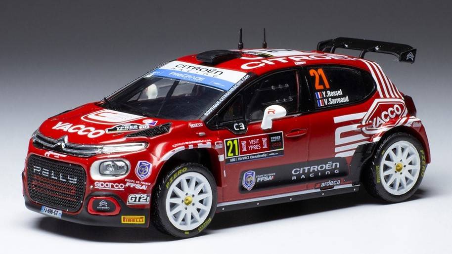 SCALE MODEL COMPATIBLE WITH CITROEN C3 RALLY 2 N.21 WRC2 RALLY YPERN 2022
 ROSSEL/BOULLOUD 1:43 IXO MODEL RAM878