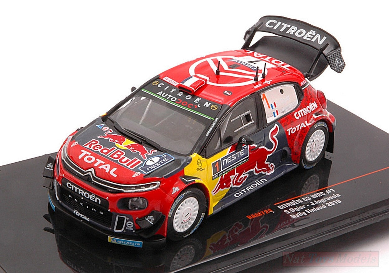 MODELLINO IN SCALA COMPATIBILE CON CITROEN C3 WRC N.1 FINLAND RALLY 2019 OGIER-INGRASSIA 1:43 IXO MODEL RAM724