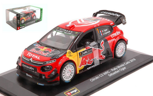 modellino in SCALA COMPATIBILE CON CITROEN C3 WRC N.1 RALLY MONTE CARLO 2019 OGIER-INGRASSIA 1:32 BURAGO BU41053