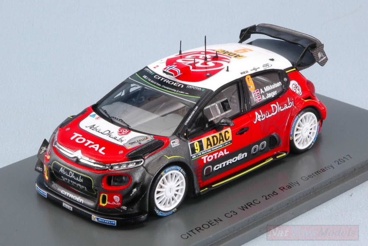 MODELLINO IN SCALA COMPATIBILE CON CITROEN C3 WRC N.7 2nd RALLY GERMANY 2017 A.MIKKELSEN-A.JAGER 1:43 SPARK MODEL S5176