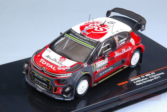 MODELE REDUIT COMPATIBLE AVEC CITROEN C3 WRC N.9 8ème RALLYE DE SARDAIGNE 2017 MIKKELSEN-SYNNEVAAG 1:43 IXO MODEL RAM640