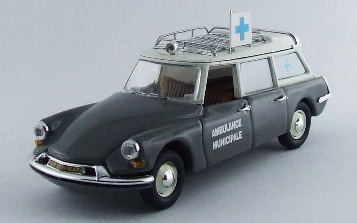 SCALE MODEL COMPATIBLE WITH CITROEN DS 19 MUNICIPAL AMBULANCE 1962 GRAY 1:43 RIO RI4447