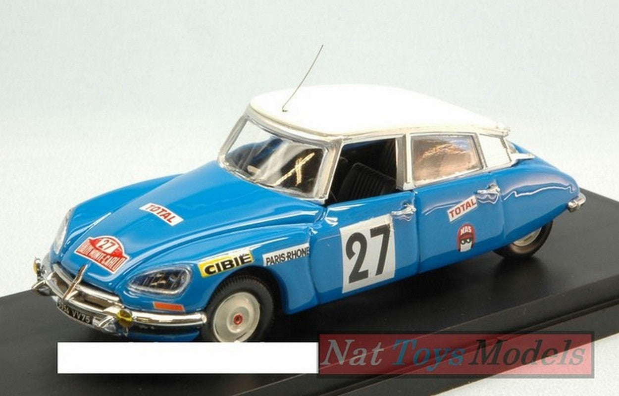 MODELLINO IN SCALA COMPATIBILE CON CITROEN DS 21 N.27 14th MONTE CARLO 1970 N.POUDEROUX-R.VINCENT 1:43 RIO RI4514