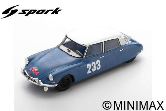 MODELLINO IN SCALA COMPATIBILE CON CITROEN DS19 N.233 2nd MONTE CARLO 1963 P.TOIVONEN-A.JARVI 1:43 SPARK MODEL S5531