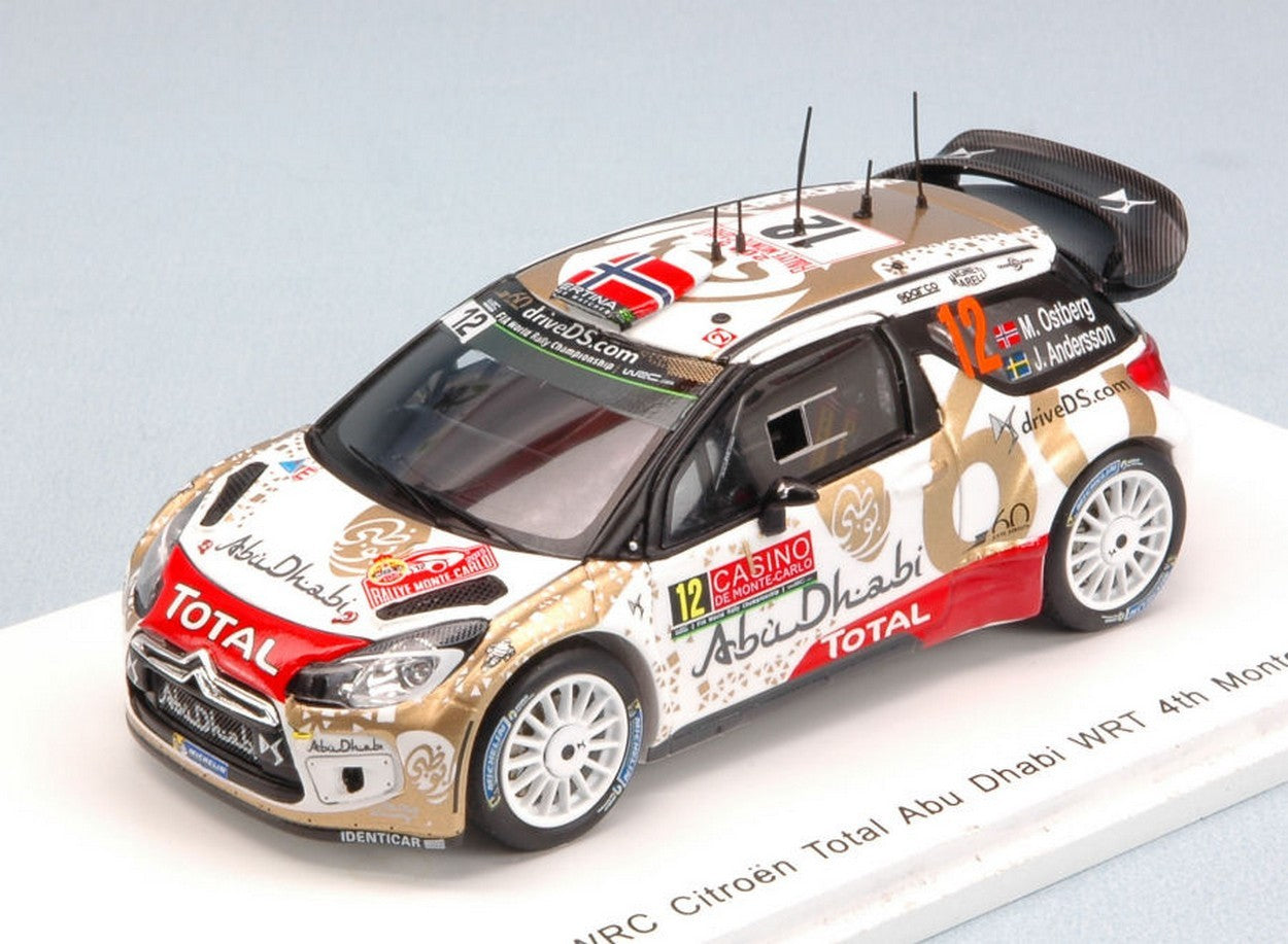 MODELE REDUIT COMPATIBLE AVEC CITROEN DS3 N.12 4ème MONTE CARLO 2015 M.OSTBERG-J.ANDERSSON 1:43 SPARK MODEL S4508