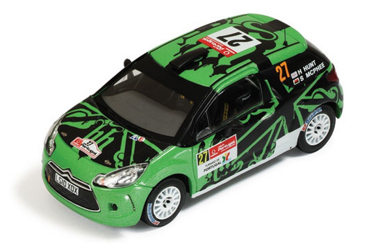 MODELLINO IN SCALA COMPATIBILE CON CITROEN DS3 R3 N.27 35th PORTUGAL IRC 2011 HUNT-MARSHALL 1:43 IXO MODEL RAM461