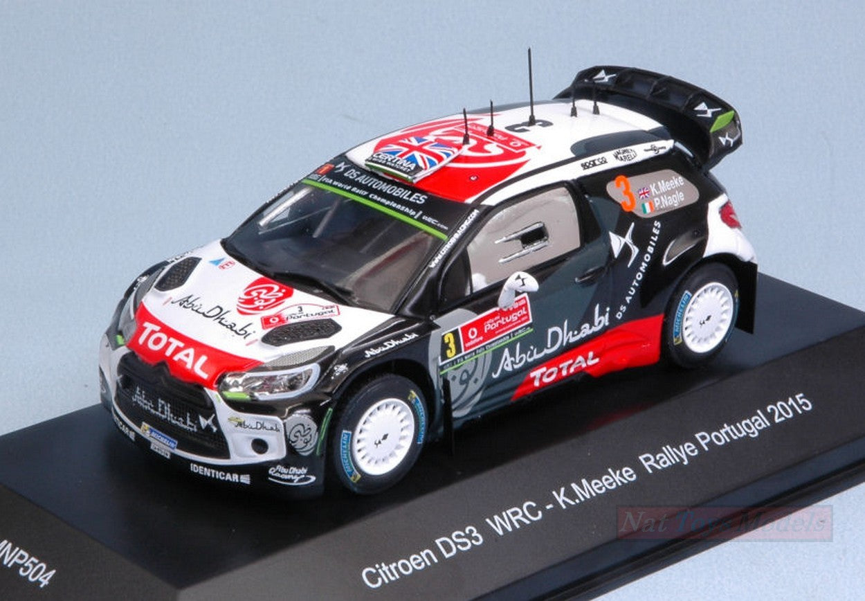 SCALE MODEL COMPATIBLE WITH CITROEN DS3 R5 N.3 4th RALLY PORTUGAL 2015 K.MEEKE-P.NAGLE 1:43 TROFEU TFMNP504