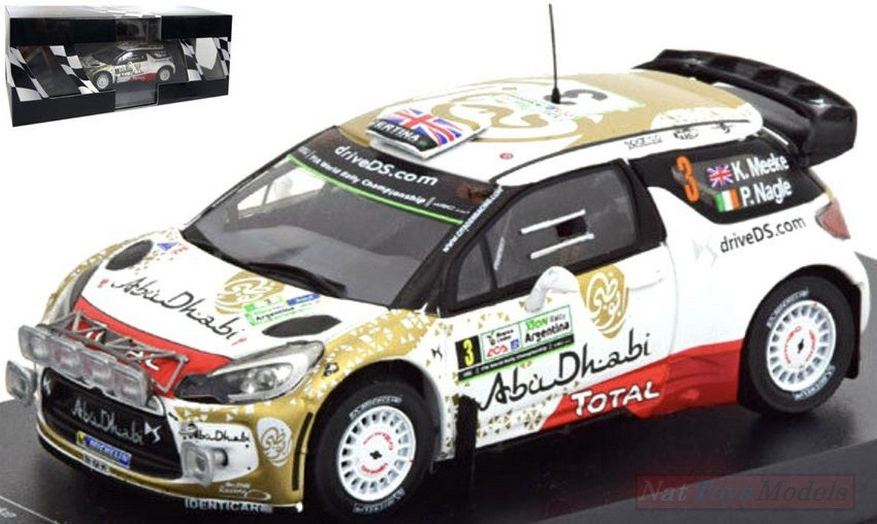 MODELE REDUIT COMPATIBLE AVEC CITROEN DS3 WRC N.3 ARGENTINE MEEKE-NAGLE 1:43 EDITION RD16