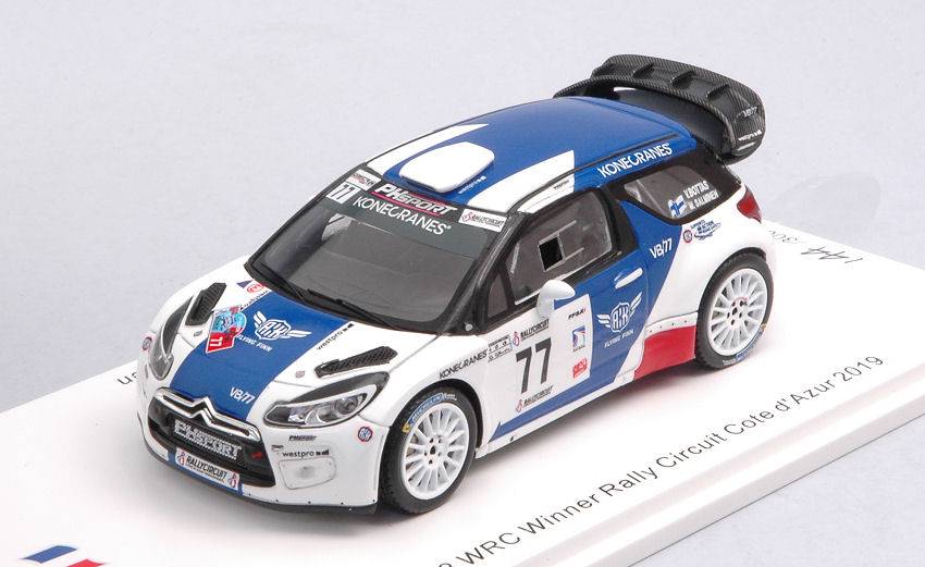 MODELE REDUIT COMPATIBLE AVEC CITROEN DS3 WRC N.77 R.COTE D'AZUR 2019 V.BOTTAS-M.SALMINEM 1:43 SPARK MODEL SF170