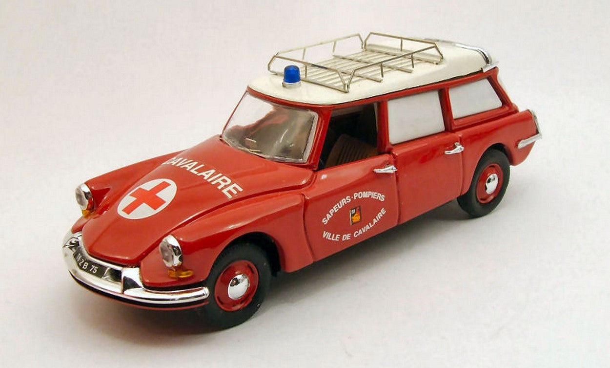 SCALE MODEL COMPATIBLE WITH CITROEN ID 19 BREAK 1962 FIREFIGHTER 1:43 RIO RI4314