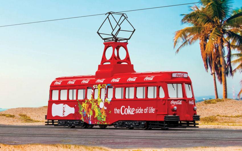 SCALE MODEL COMPATIBLE WITH COCA COLA SINGLE DECKER TRAM 1:76 CORGI CC44013