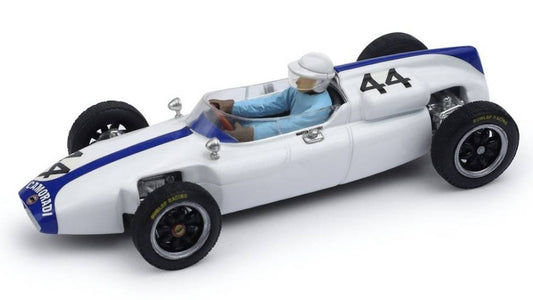 SCALE MODEL COMPATIBLE WITH COOPER T53 N.44 BELGIUM GP 1961 MASTEN GREGORY W/PILOTE 1:43 BRUMM BM0526CH