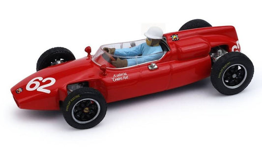 SCALE MODEL COMPATIBLE WITH COOPER T53 N.62 ITALY GP 1961 LORENZO BANDINI W/PILOTE 1:43 BRUMM BM0527CH