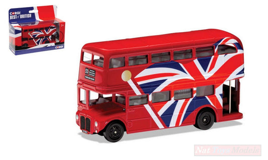 MODÈLE RÉDUIT COMPATIBLE AVEC CORGI BEST OF BRITISH LONDON BUS UNION JACK 123 mm 1:64 CORGI GS82336