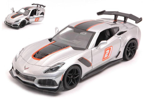 MODELLINO IN SCALA COMPATIBILE CON CORVETTE ZR1 N.2 RACING GREY 1:24 MOTORMAX MTM73785