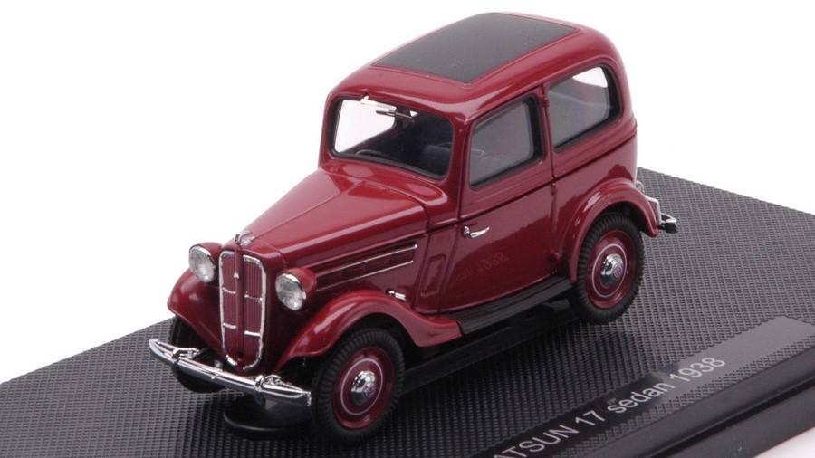 MODELLINO IN SCALA COMPATIBILE CON DATSUN 17 SEDAN 1938 DARK RED 1:43 EBBRO EB44347