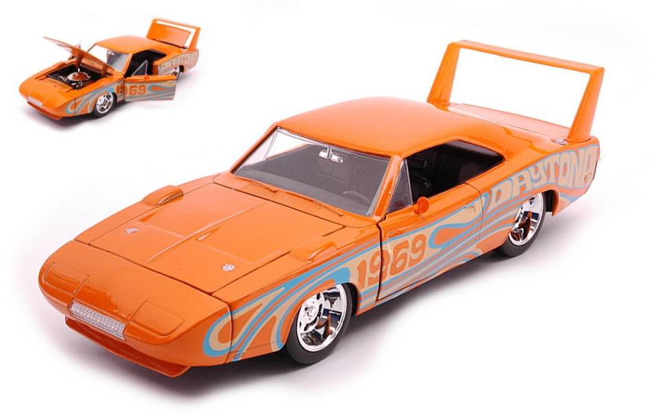 MODELLINO IN SCALA COMPATIBILE CON DODGE CHARGER DAYTONA "I LOVE THE 60s" METALLIC ORANGE 1:24 JADA TOYS JADA31389