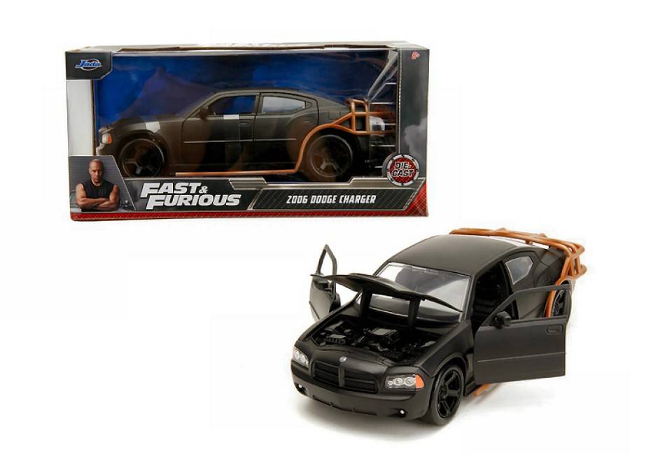 MODELLINO IN SCALA COMPATIBILE CON DODGE CHARGER HEIST CAR FAST & FURIOUS BLACK 1:24 JADA TOYS JADA253203078