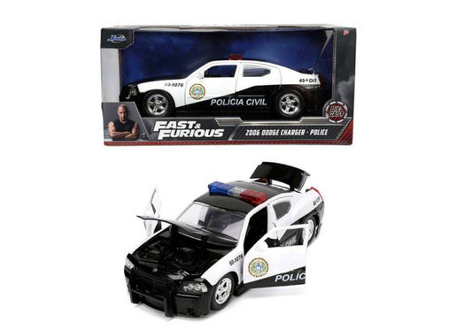 MODELLINO IN SCALA COMPATIBILE CON DODGE CHARGER POLICE FAST & FURIOUS 1:24 JADA TOYS JADA253203079