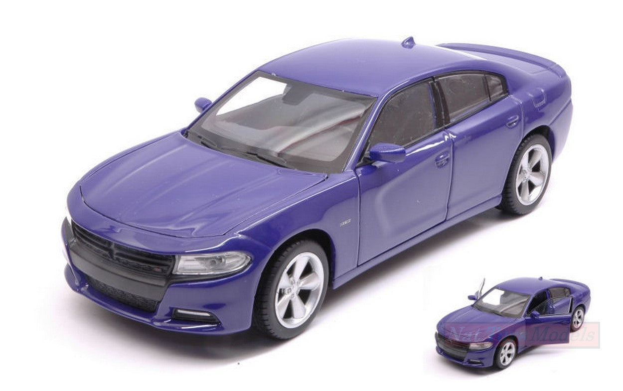 MODELLINO IN SCALA COMPATIBILE CON DODGE CHARGER R/T 2016 PURPLE 1:24-27 WELLY WE24079PRP 241220