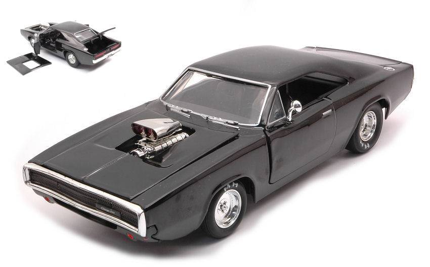 SCALE MODEL COMPATIBLE WITH DODGE CHARGER RT 1970 FAST &amp; FURIOUS BLACK 1:24 JADA TOYS JADA31942