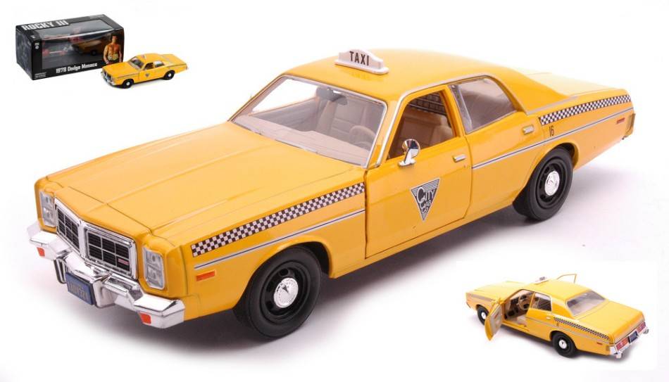 MODELLINO IN SCALA COMPATIBILE CON DODGE MONACO 1978 CITY CAB 1982 ROCKY III 1:24 GREENLIGHT GREEN84161