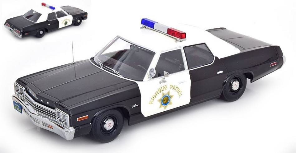 MODÈLE RÉDUIT COMPATIBLE AVEC DODGE MONACO CALIFORNIA HIGHWAY PATROL 1974 1:18 KK SCALE KKDC181153