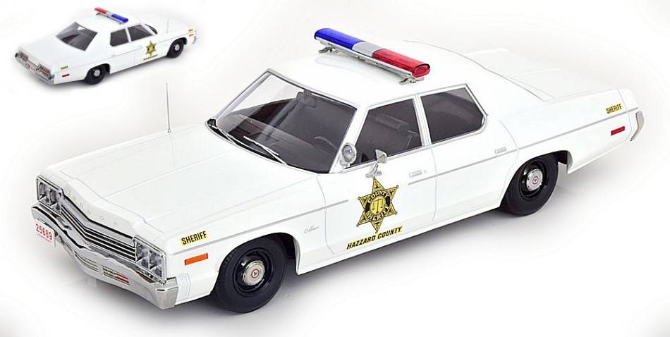 MODÈLE RÉDUIT COMPATIBLE AVEC DODGE MONACO HAZZARD COUNTY POLICE 1974 1:18 KK SCALE KKDC181152