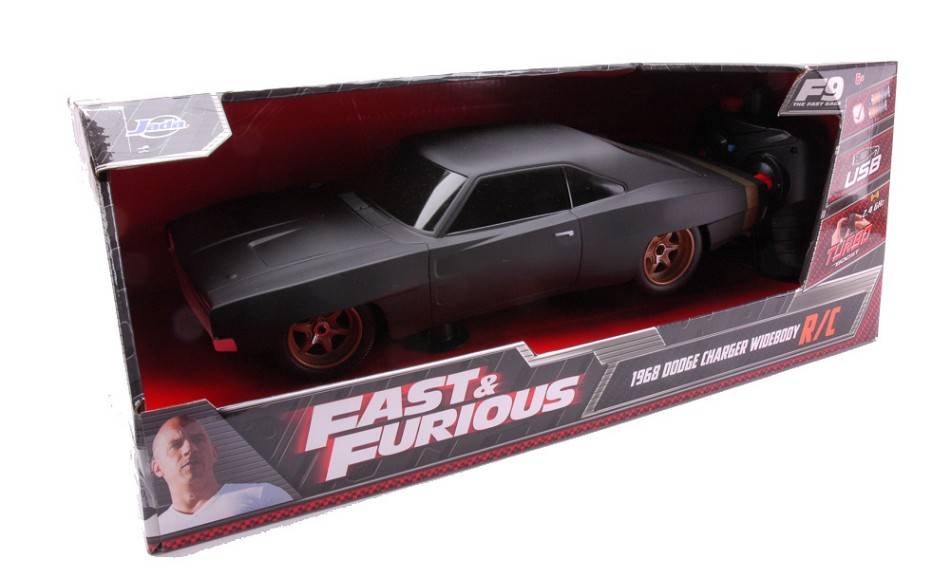 MODÈLE RÉDUIT COMPATIBLE AVEC DOM'S DODGE CHARGER 1968 FAST &amp; FURIOUS RADIOCONTROL 1:16 JADA TOYS JADA253206012