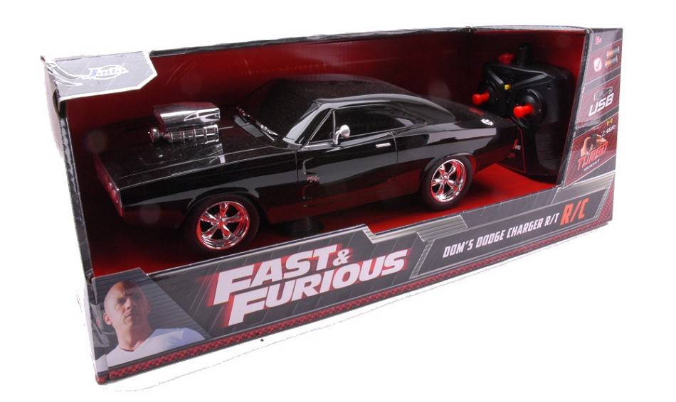 MODELLINO IN SCALA COMPATIBILE CON DOM'S DODGE CHARGER 1970 FAST & FURIOUS RADIOCONTROL 1:16 JADA TOYS JADA253206004