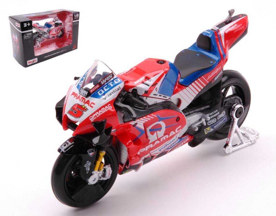 SCALE MODEL COMPATIBLE WITH DUCATI DESMOSEDICI MOTOGP 2021 N.5 JOHANN ZARCO 1:18 MAISTO MI36379Z