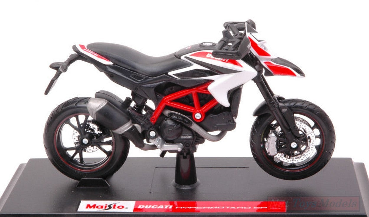 SCALE MODEL COMPATIBLE WITH DUCATI HYPERMOTARD SP 2013 WHITE 1:18 MAISTO MI13016W