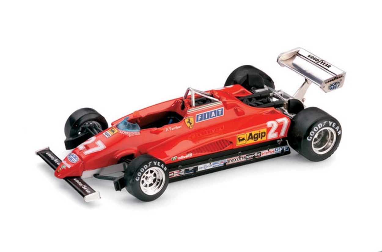 MODELLINO IN SCALA COMPATIBILE CON FERRARI 126 C 2 P.TAMBAY 1982 N.27 2nd ITALY GP 1:43 UPD BRUMM BM0287