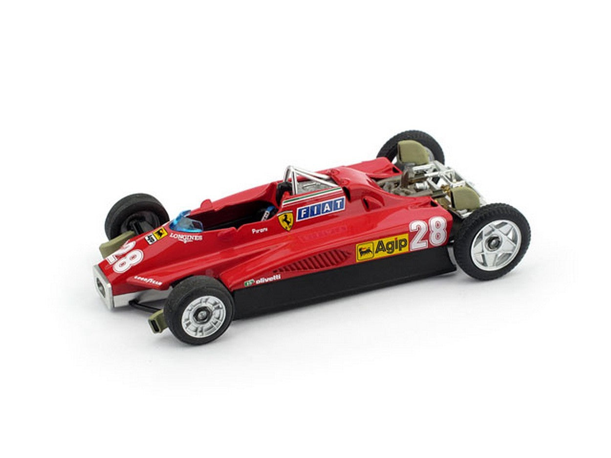 MODELLINO IN SCALA COMPATIBILE CON FERRARI 126 C2 D.PIRONI 1982 N.28 S.MARINO VERS.TRASPARENTE 1:43 BRUMM BM0268T