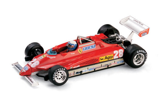 MODELLINO IN SCALA COMPATIBILE CON FERRARI 126 C2 D.PIRONI 1982 WINNER SAN MARINO GP N.28 W/PILOTE 1:43 BRUMM BM0268CH