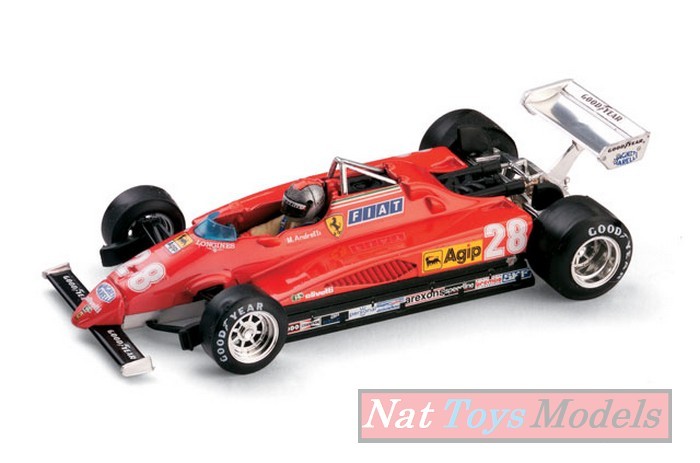 MODELLINO IN SCALA COMPATIBILE CON FERRARI 126 C2 M.ANDRETTI 1982 N.28 3rd ITALY GP 1:43 UPD BRUMM BM0288CH