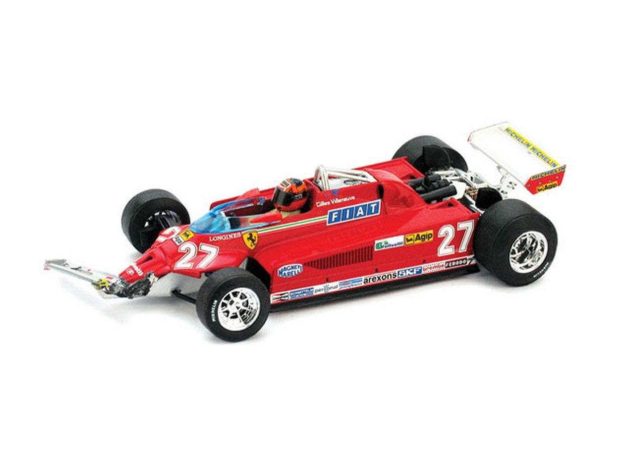 MODELLINO IN SCALA COMPATIBILE CON FERRARI 126 CK G.VILLENEUVE 1981 CANADA GP 39mo-54mo GIRO 1:43 BRUMM BM0436CH