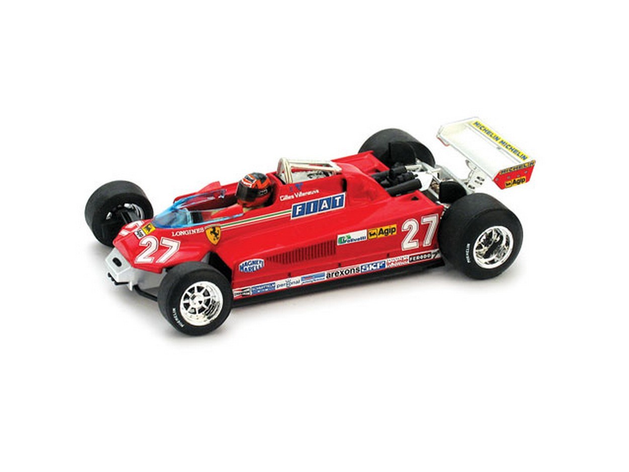 MODELLINO IN SCALA COMPATIBILE CON FERRARI 126 CK G.VILLENEUVE 1981 N.27 3rd CANADIAN GP 57mo-63m GIRO 1:43 BRUMM BM0438CH