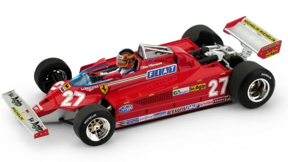 SCALE MODEL COMPATIBLE WITH FERRARI 126 CK G.VILLENEUVE 1981 N.27 RETIRED ITALY GP 1:43 BRUMM BM0390CH