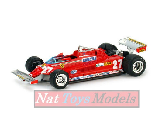 MODELLINO IN SCALA COMPATIBILE CON FERRARI 126 CK G.VILLENEUVE 1981 N.27 RETIRED ITALY GP 1:43 UPDATE BRUMM BM0390