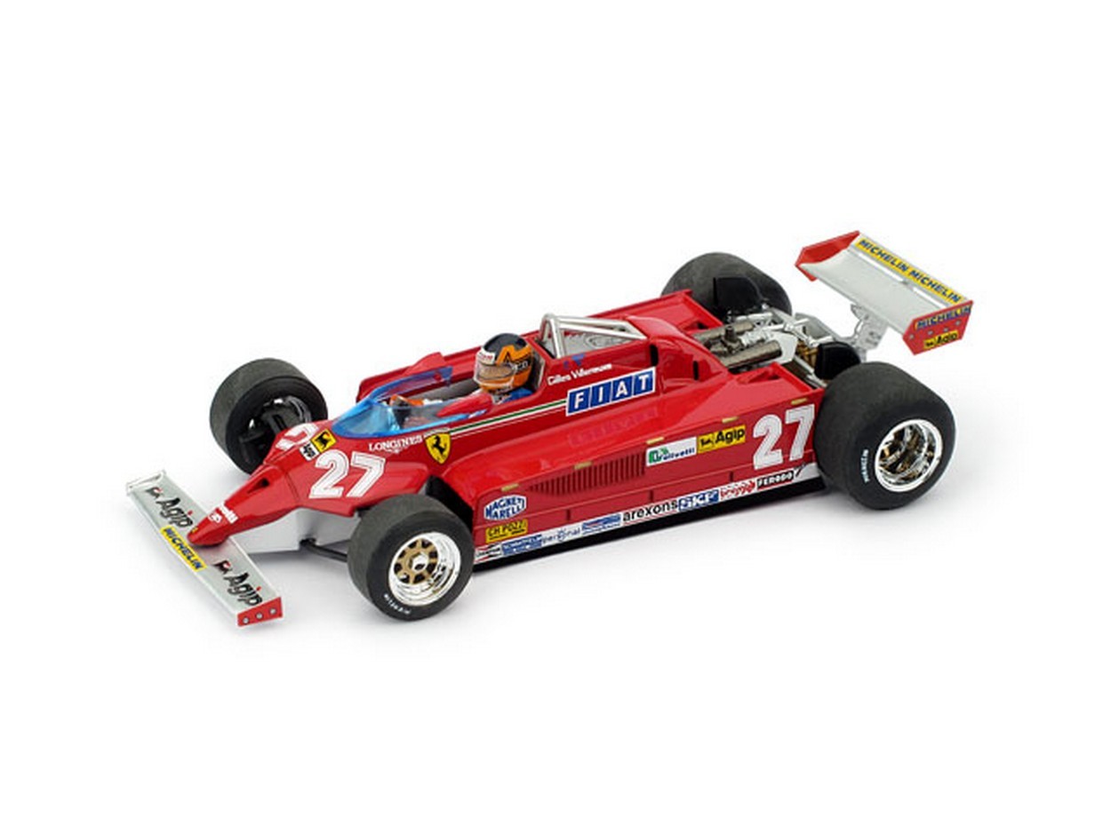 MODELLINO IN SCALA COMPATIBILE CON FERRARI 126 CK G.VILLENEUVE 1981 N.27 WINNER MONTECARLO GP W/PILOTE 1:43 BRUMM BM0367CH