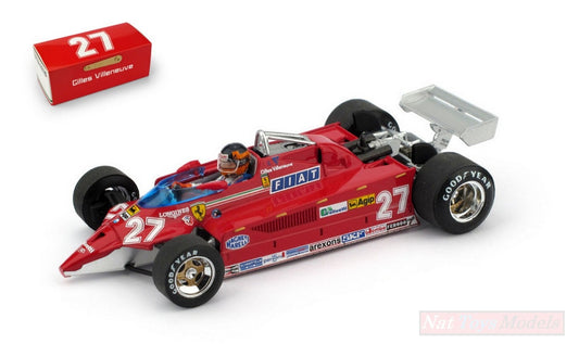 MODELLINO IN SCALA COMPATIBILE CON FERRARI 126CK TURBO AEROPORTO ISTRANA 1981 1^ G.VILLENEUVE VS/F104 1:43 BRUMM BM0646CH