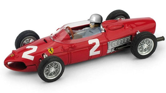 MODÈLE RÉDUIT COMPATIBLE AVEC FERRARI 156 F1 P.HILL 1961 N.2 VAINQUEUR CHAMPION DU MONDE GP D'ITALIE AVEC PIL.1:43 BRUMM BM0639CH