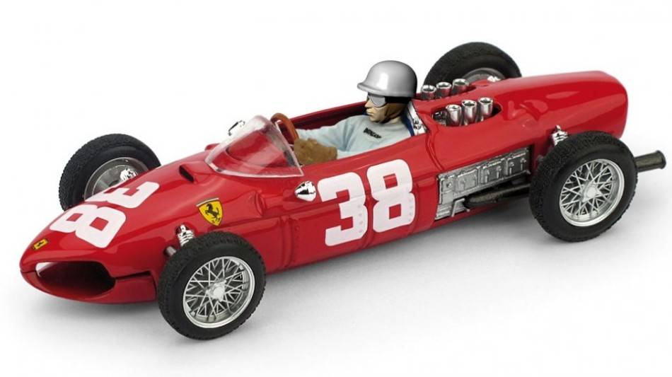 SCALE MODEL COMPATIBLE WITH FERRARI 156 P.HILL 1961 N.38 3rd MONACO GP WORLD CHAMPION W/PILOTE 1:43 BRUMM BM0124CH