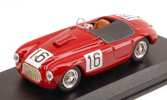 MODELLINO IN SCALA COMPATIBILE CON FERRARI 166 SPYDER N.16 WINNER 12H PARIGI 1950 CHINETTI-LUCAS 1:43 ART MODEL AM0227