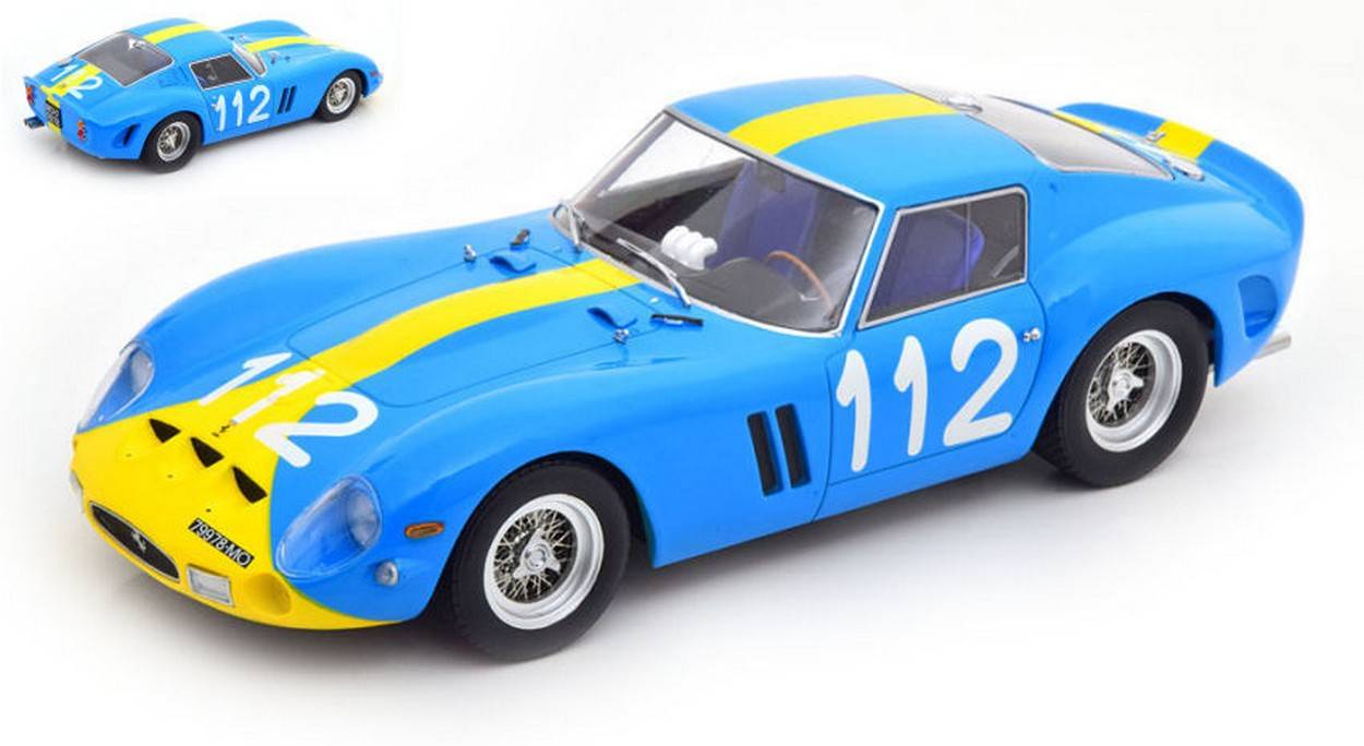 MODELLINO IN SCALA COMPATIBILE CON FERRARI 250 GTO 1962 N.112 TARGA FLORIO 1964 NORINDER-TROBERG 1:18 KK SCALE KKDC180733