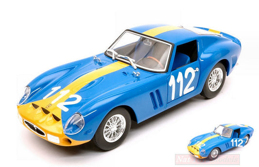 MODELLINO IN SCALA COMPATIBILE CON FERRARI 250 GTO N.112 9th TARGA FLORIO 1964 U.NORINDER-P.TROBERG 1:24 BURAGO BU26305