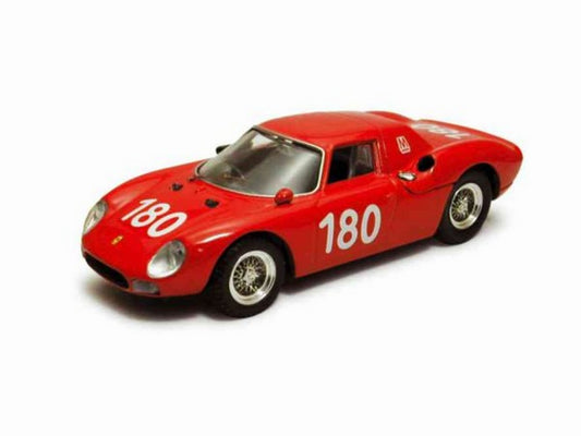 MODELLINO IN SCALA COMPATIBILE CON FERRARI 250 LM N.180 16th TARGA FLORIO 1966 RAVETTO-STARRABBA 1:43 BEST MODEL BT9256