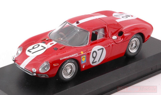 MODELLINO IN SCALA COMPATIBILE CON FERRARI 250 LM N.27 6th LM 1965 A.BOLLER-D.SPOERRY 1:43 BEST MODEL BT9025-2