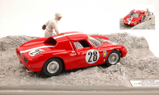 MODELLINO IN SCALA COMPATIBILE CON FERRARI 250 LM N.28 LE MANS TEST 1965 SPOERRY-BOLLER 1:43 BEST MODEL BT9608